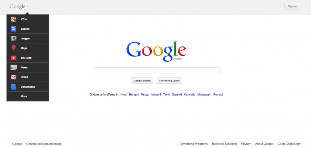 Google Homepage New Look